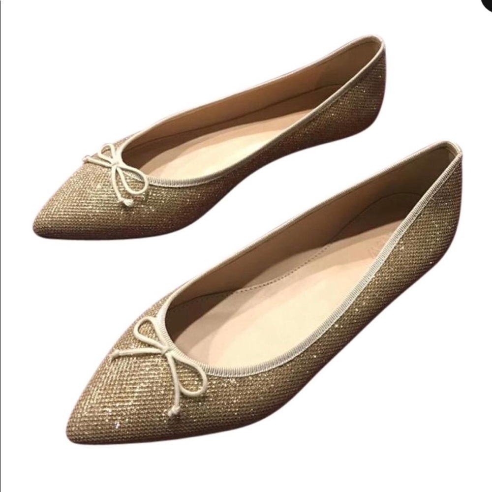 J crew gold gemma ballet flats 6